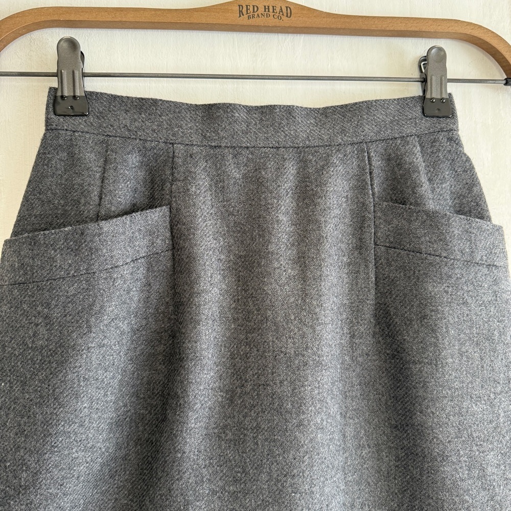 Classic Women's Grey A-Line Wool Blend Skirt Size XS - Picture 2 of 12